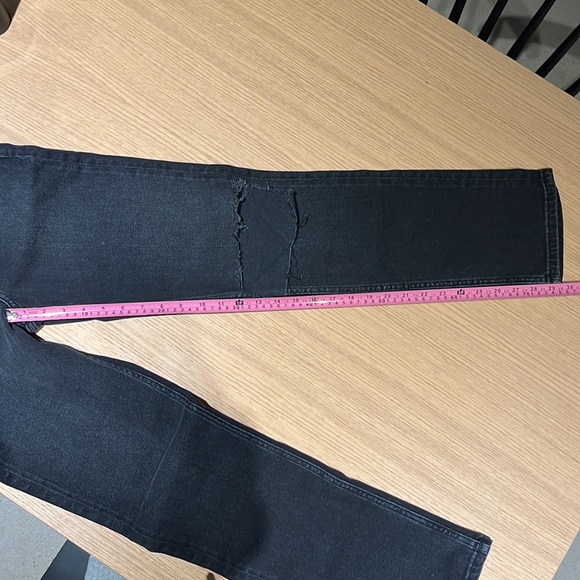 Re/Done NWT Washed Black Comfort Stretch 70s Straight Denim Jean - Picture 14 of 15